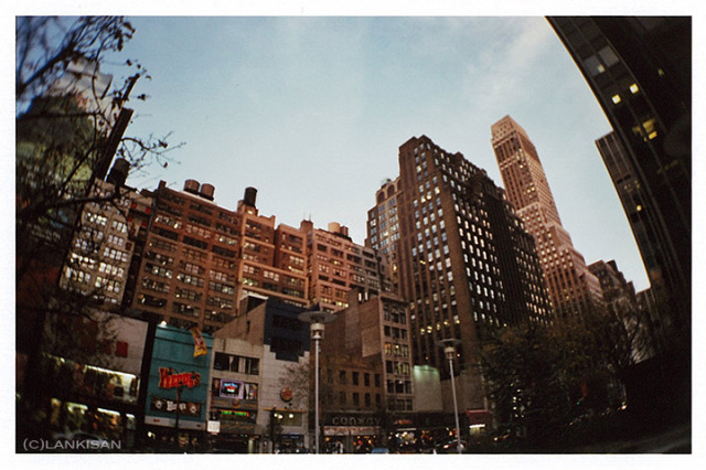 Views from the mid-Manhattan. lomo+fisheye lense