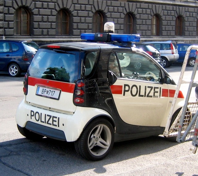 The police are driving Smart cars in Vienna. By smith